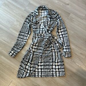 The Limited Houdstooth Wrap Dress S